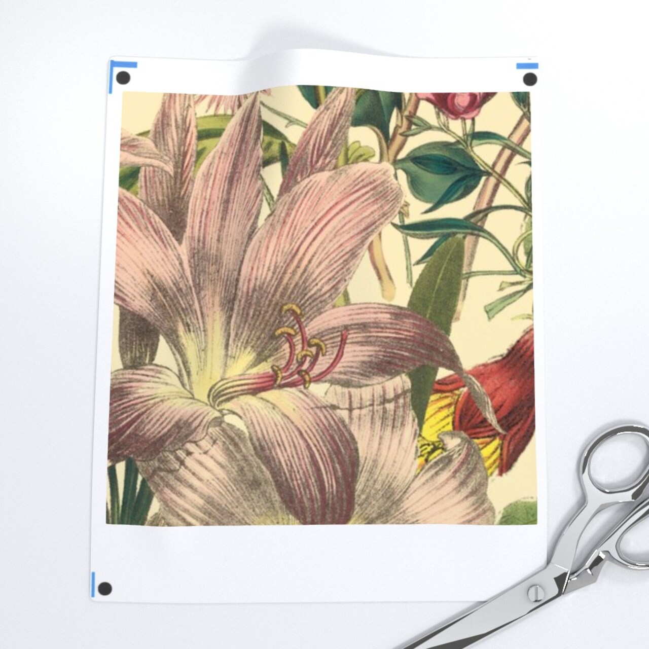 Victorian Flowers Antique Botanical French Garden Cottagecore Shabby Chic Custom Printed Fabric by Spoonflower Various Fabrics by the Yard or Fat Quarter